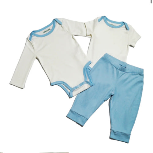 Baby Essentials Set: 2 Bodysuits & Jogger Pants | Pima Cotton | Arquia