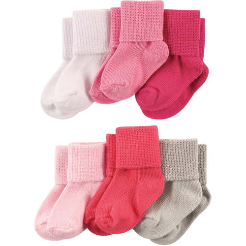 Roll Cuff Socks, 6-Packs (Baby Girls)