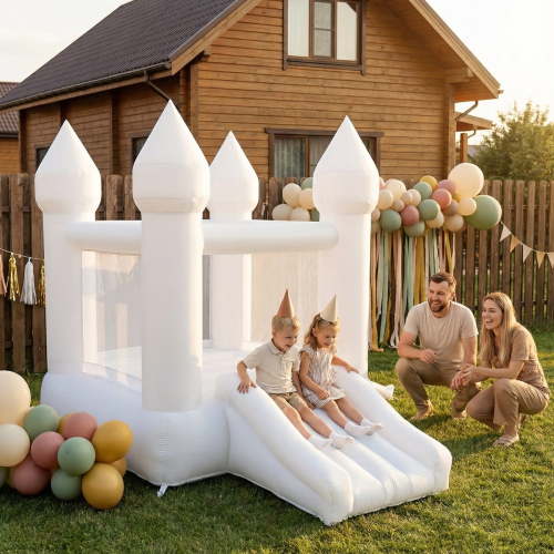 Connsann Inflatable Bouncer with Air Blower, Slide for Kids/Toddlers (1-5 Years) - Indoor/Outdoor Gift