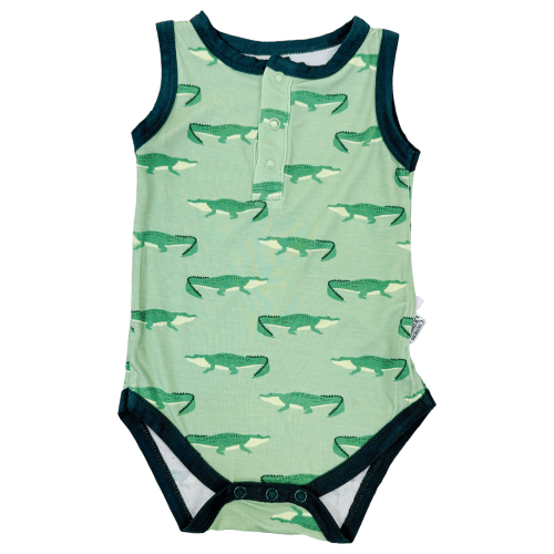 Henley Onesie - Alligator