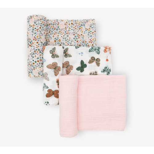 Little Unicorn Cotton Muslin Swaddle 3-Pack - Butterflies