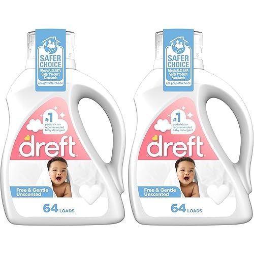 Dreft Liquid Laundry Baby Detergent Unscented 92 fl oz 64 loads (Pack of 2)
