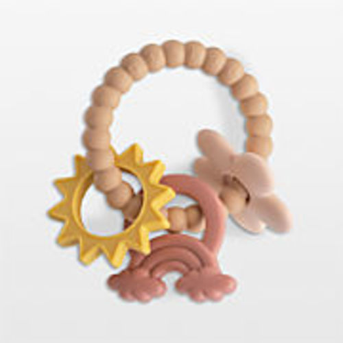 Mushie Nature Silicone Baby Teething Ring + Reviews | Crate & Kids
