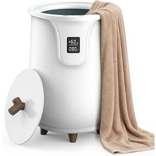 ZAFRO Towel Warmers for Bathroom - Portable Large Warmer Bucket Featuring 3 Heating Modes, Adjustable Timer & LCD Screen, Holds Two Oversized Towels for Hot Tub & Spa