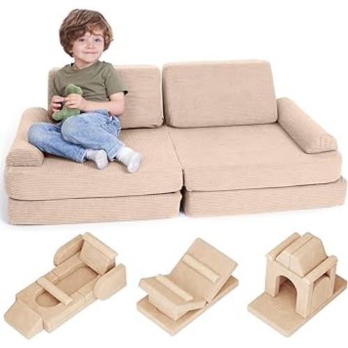 The Ultimate Modular Kids Play Couch - The Perfect Toddler Sofa For Hours of Fun Play Time Or Just Comfy Lounging - Boost Creativity And Easily Build Magical Forts And More In Your Playroom/Nursery