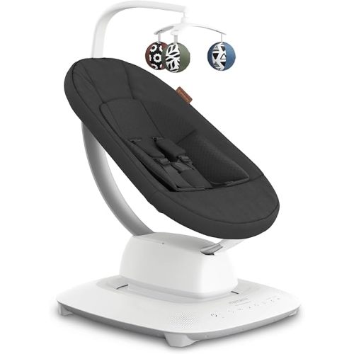UPPAbaby Mamaroo Smart Swing – Customizable Soothing Modes with MotionSync Technology – Infant Recline + Bluetooth Enabled – Included Newborn Insert – Jake (Charcoal Mélange)