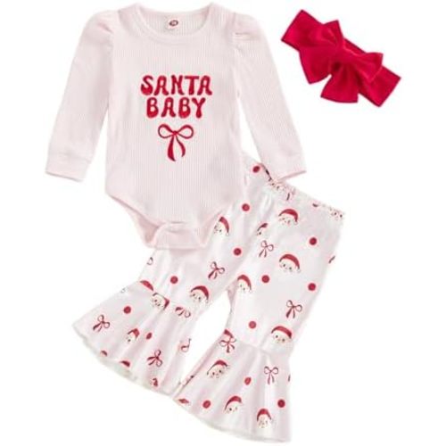 Twopumpkin My First Easter Baby Girl Outfit Newborn Infant Bunny Romper And Bell Bottoms Ribbed Outfits With Heanband