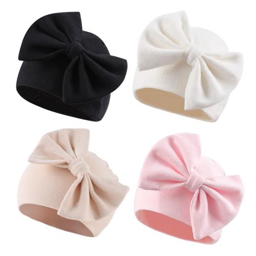 Amazon.com: Bamery Newborn Baby Girl Hat Cotton Baby Bow Beanie Preemie Hats Spring Infant Hats for Girls 0-12 Months (4PACK-E, 0-6 Months): Clothing, Shoes & Jewelry
