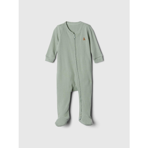Baby Ribbed Two-Way Zip One-Piece