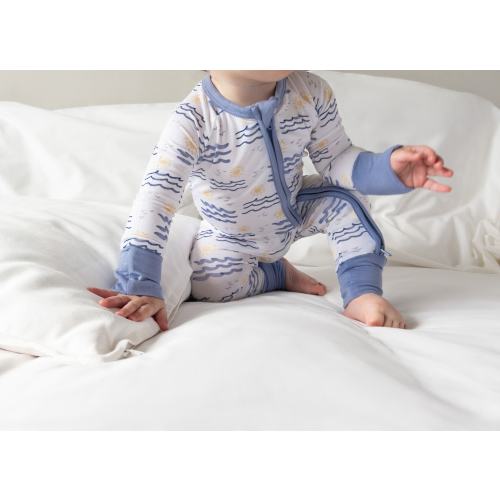 The Blue Sea Bamboo Viscose Romper Pajama - Footed Sleeper for Babies and Toddlers