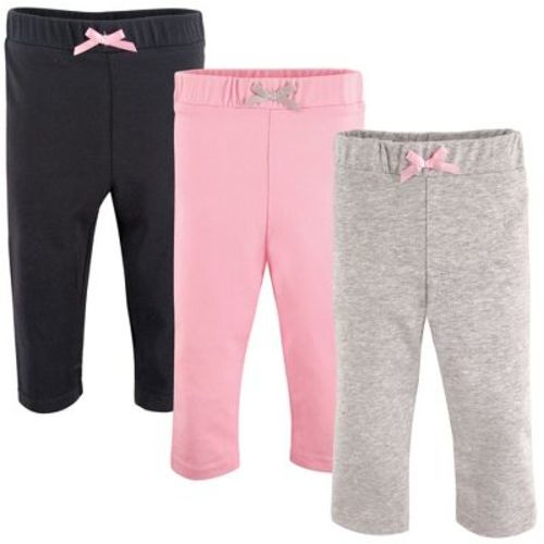 Luvable Friends Baby and Toddler Girl Cotton Leggings 3pk, Black