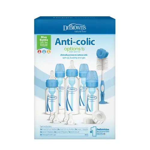 Dr Browns Options+ Bottle Narrow Neck Gift Set Blue | Baby Bunting AU