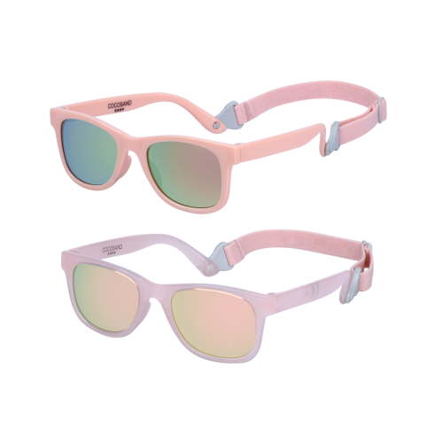 COCOSAND Baby Sunglasses with Strap Classic Square Frame UV400 for Infant Toddler Boys Girls Age 0-24 Months , 2-Pack