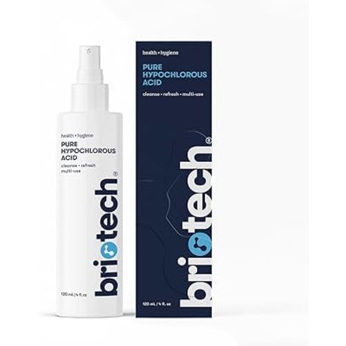 BRIOTECH Pure Hypochlorous Acid Spray and Cleanser, Original Premium HOCl Topical Solution, Multi-Purpose Cleaner, Family Approved & Pet Friendly, 4 fl oz