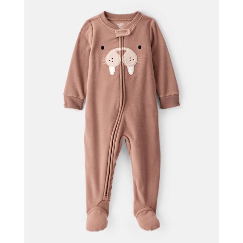 Toddler Boy Walrus Loose Fit Long-Sleeve 2-Way Zip 1-Piece Pajamas - Brown - Carter's | Carter's