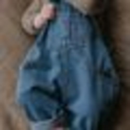 The Simple Folk The Oversized Denim Dungaree in Mid Denim at Nordstrom, Size 3-6M