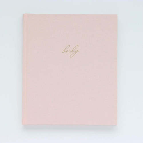 Linen Baby Book - Blush