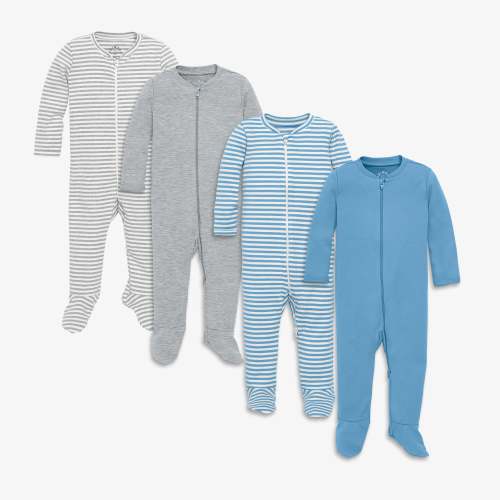 Organic cotton 2-way zip footie 4-pack | Primary.com