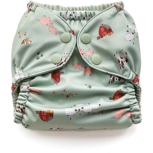 Esembly Cloth Diaper Cover, Barnyard Buddies, Size 2 (18-35lbs)