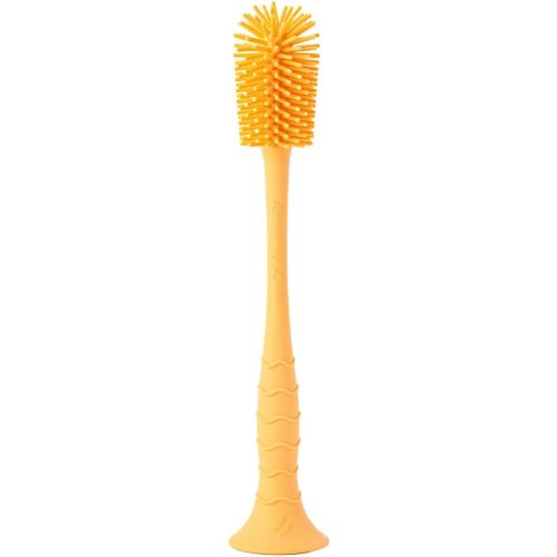Silicone Baby Bottle Brush with Suction Cup - Peach