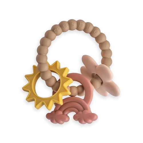 mushie Silicone Nature Teething Ring Toy