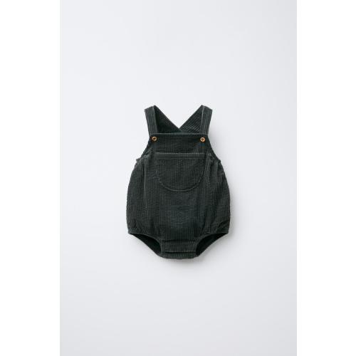 CORDUROY ROMPER - Bottle green | ZARA United States