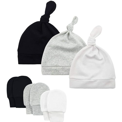 Durio Newborn Baby Hat Mittens Soft Baby Hat and Mittens Set Cute Baby Mittens 0-6 Months Hat Mittens for Baby Girls Boy
