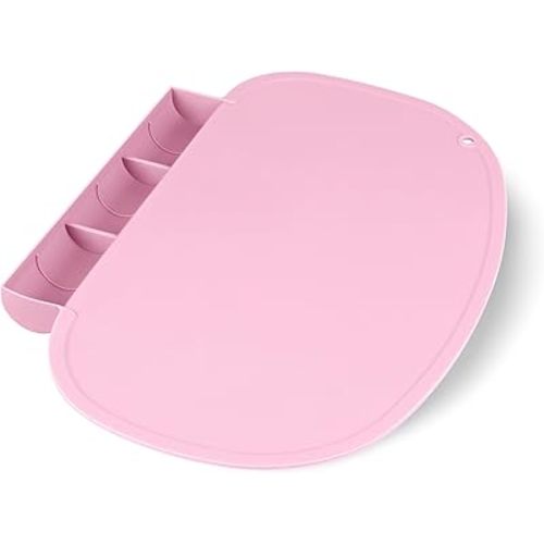 Silicone Placemat for Baby, Tablemats with Food Catching Pocket, Non-Slip Silicone Placemat for Restaurants Home Travel (Pinkesque)