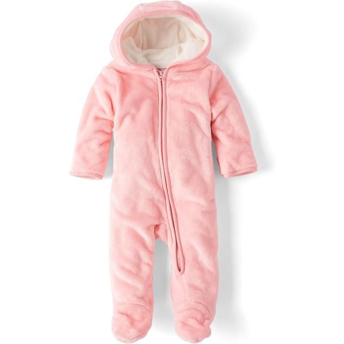 The Children's Place unisex-baby And Newborn Fleece Hoodie Zip Front Bunting Snowsuit