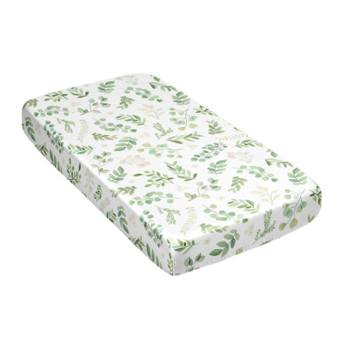 Sweet Jojo Designs Botanical Green Satin Fitted Crib Sheet by Sweet Jojo Designs | Wayfair