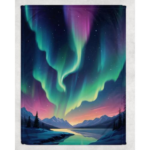 Northern Lights Baby Blanket - Aurora Baby Blanket - Baby Blanket Moon Stars Nursery Decor - Starry Night Nursery - Celestial