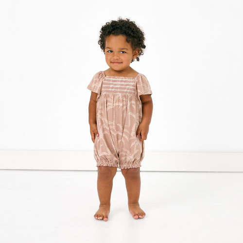 Sandy Palms Smocked Flutter Romper | Little Sleepies