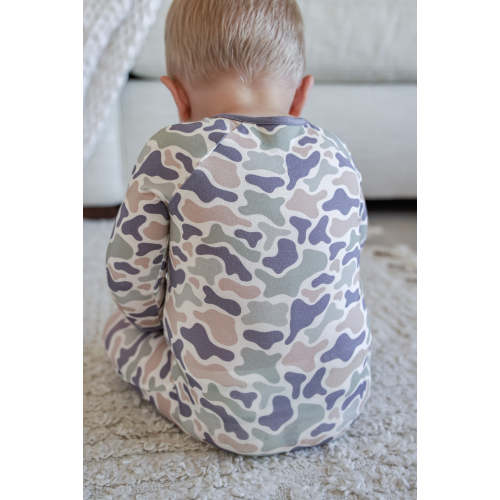 Convertible Zip Romper in Camo Cutie | Caden Lane