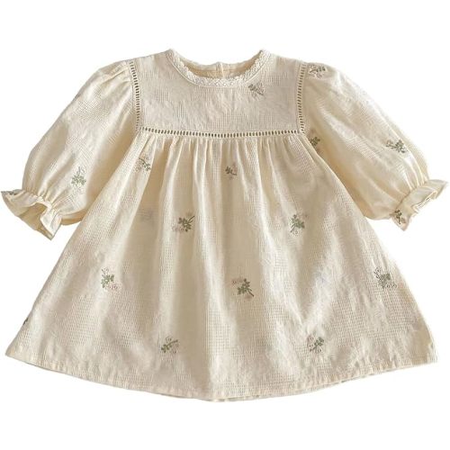 Spring - Summer Baby Toddler Long - Sleeve Princess Dress with Exquisite Lace Collar and Embroidery - Cute and Stylish Outfit