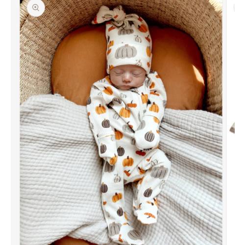 organic waffle basic zip footie - harvest pumpkin – Ivory Soul