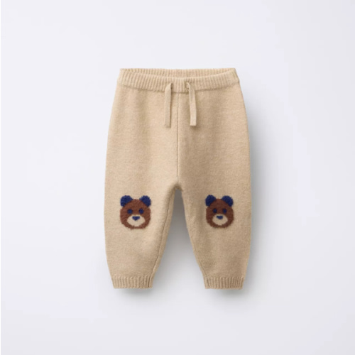TEDDY BEAR KNIT JOGGING PANTS - taupe brown | ZARA United States