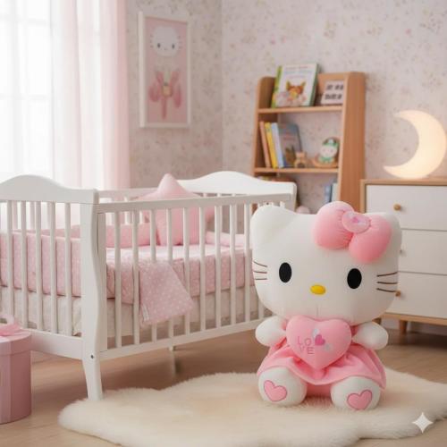 Peluche de Hello Kitty con forma de corazón rosa, peluche kawaii de Sanrio, regalo de San Valentín para ella, peluche rosa estético, muñeca Sanrio