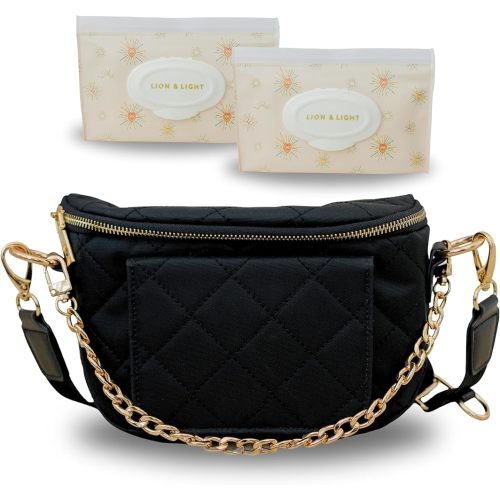 Lion & Light® Crossbody Bags for Women | Small Diaper Bag 7"x11" | Small Crossbody bag | Water-resistant Crossbody purse | Sling Bag with Two Straps and Wipe Holder | Fanny Packs for women