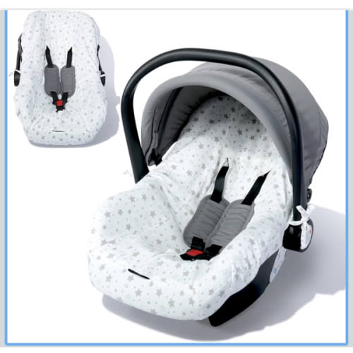 Orzbow Infant Car Seat Cover Liner, Universal Fit Carseat Protective Cover, Made of 100% Cotton - Breathable Prevent Wear & Dirt Suitable Travel Systems (0-12m), Easy to Clean, Machine Washable, White