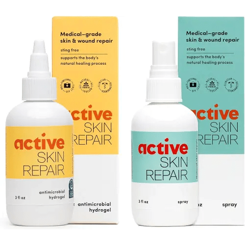 Active Skin Repair - First Aid Natural & Non-Toxic Healing Ointment & Antiseptic Spray for Minor Cuts, Wounds, Scrapes, Rashes, Sunburns, and Other Skin Irritations (Bundle, Combo, 3 oz Each)