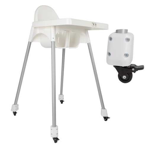 Adapters with Wheels for IKEA Antilop Baby Chair with Swivel Wheels with Brake, Safe and Comfortable for every young parents!