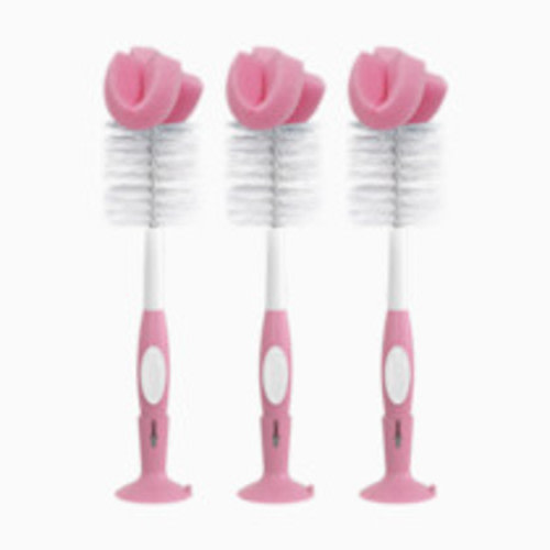 Dr. Brown's Sponge Baby Bottle Cleaning Brush Set - Pink