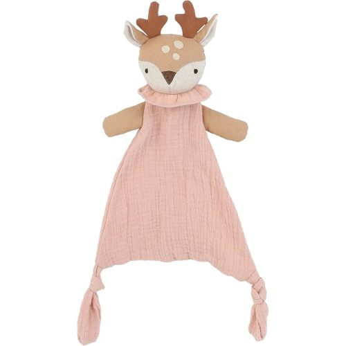 MON AMI Fawn Security Blankie for Babies | 10-Inch Cotton Lovey Blanket | Knotted Plush Animal Security Blanket | Perfect Newborn Essential for Birthdays & Baby Showers