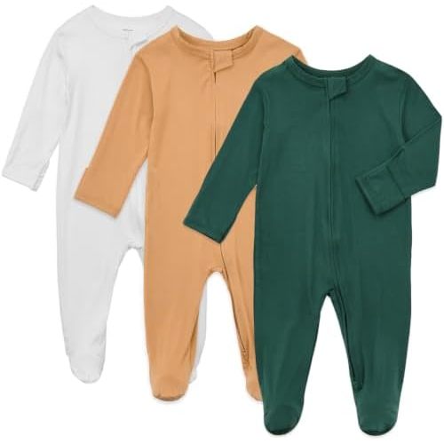 Aablexema 3pcs Baby Footed Pajamas Rayon of Bamboo