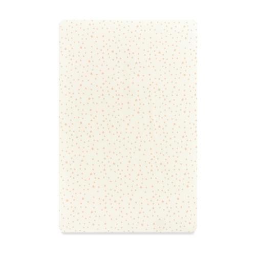 Mini Crib Sheet in GOTS Certified Organic Brushed Cotton in Ivory with Dusty Rose Stars