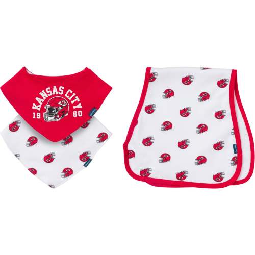 3-Piece Baby Kansas City Chiefs Bibs and Burp Cloth Set
