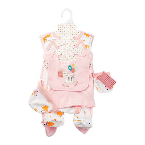 Splozh Layette Sets for Unisex Baby Layette Gift Set for Boys or Girls Unisex 8PCS Jumpsuit+Top+Pant+Bib+Hat+Socks Gift Sets Baby Clothes Must Have Pink,0-3 Months