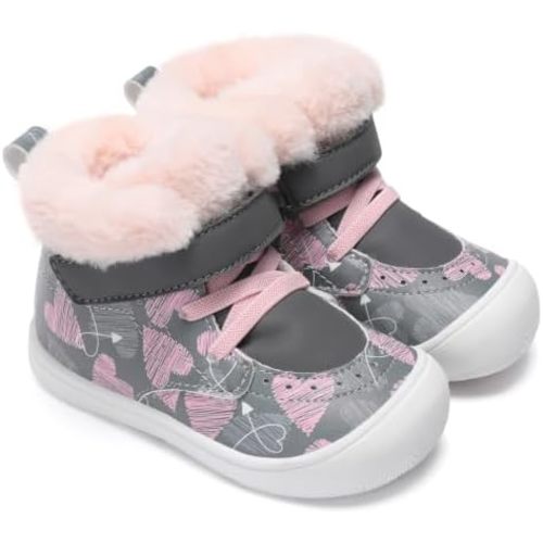 FEETCITY Toddler Boots Warm Winter Shoe Waterproof Baby Booties Snow Boots