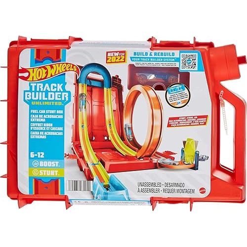 Hot Wheels Track Builder Unlimited Fuel Can Stunt Box Playset & Car