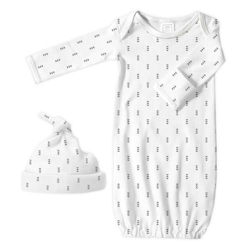 Pajama Gown and Hat Gift Set - Tiny Arrows – SwaddleDesigns